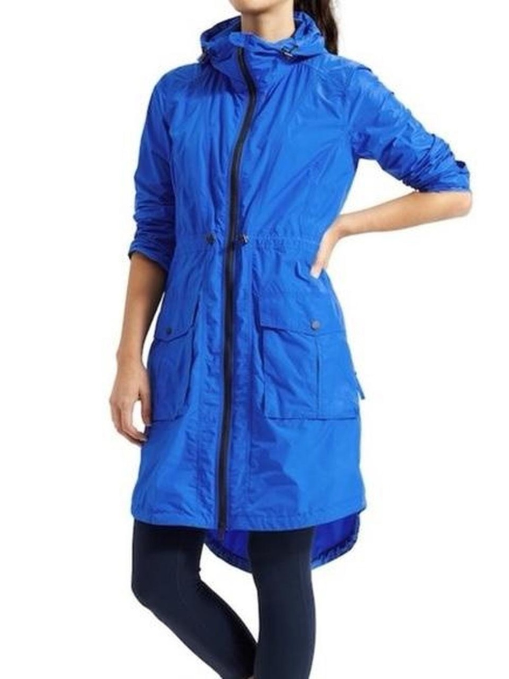 Athleta Electric Blue Hooded long jacket